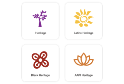 Cultural Heritage Package: Heritage, Latinx Heritage, Black Heritage, and AAPI Heritage.