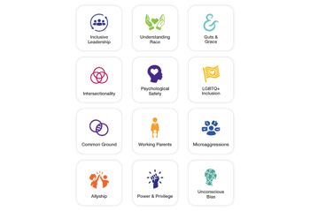 Inclusive Leadership Journey Package: Intersectionality, Psychological Safety, Common Ground, Working Parents, Allyship, and Microaggressions.