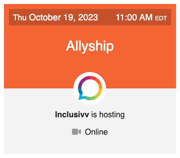 Inclusivv is hosting an online conversation on Allyship.